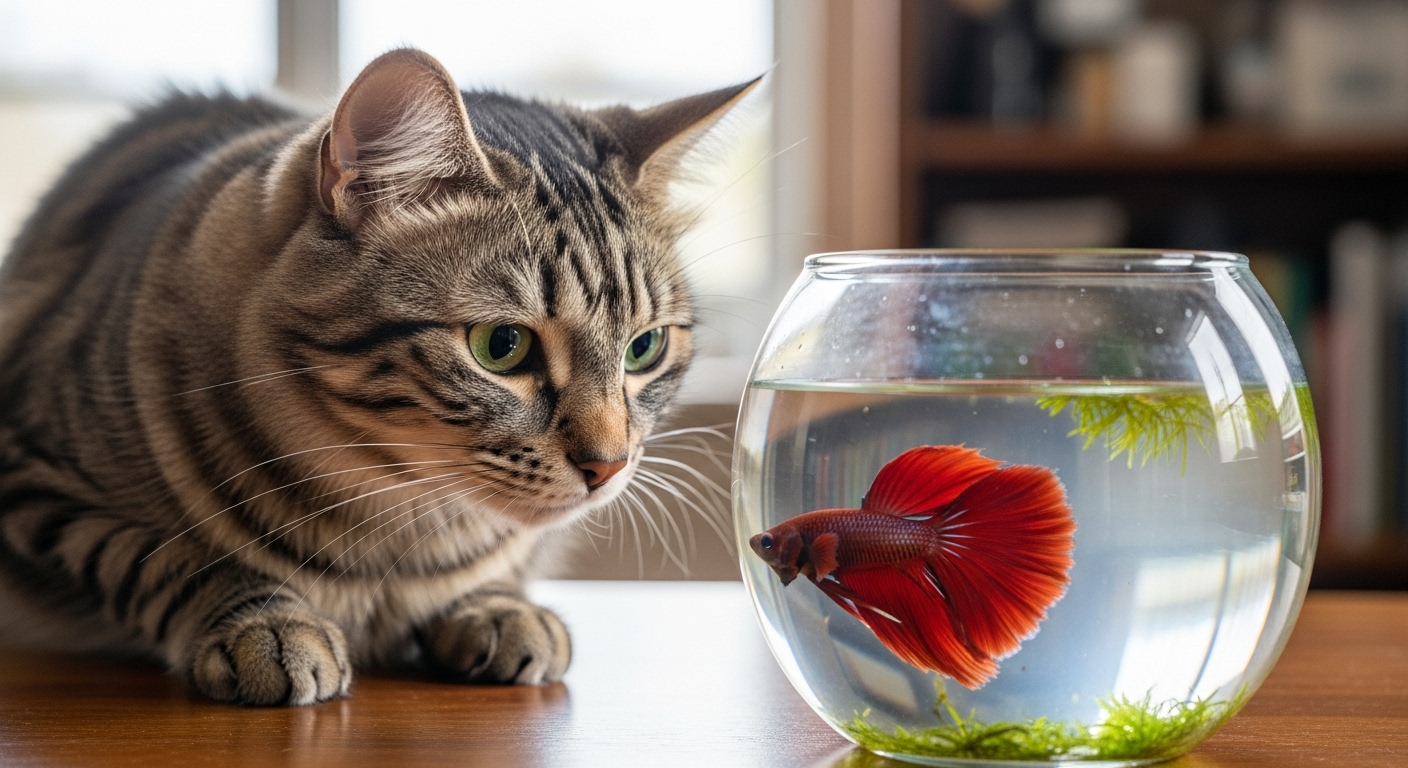 Съест ли моя кошка мою бойцовую рыбку?