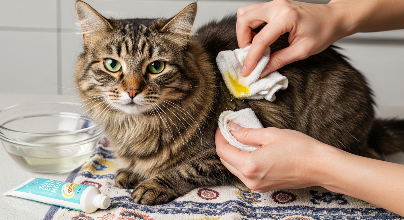 Как удалить древесный сок с шерсти кошки