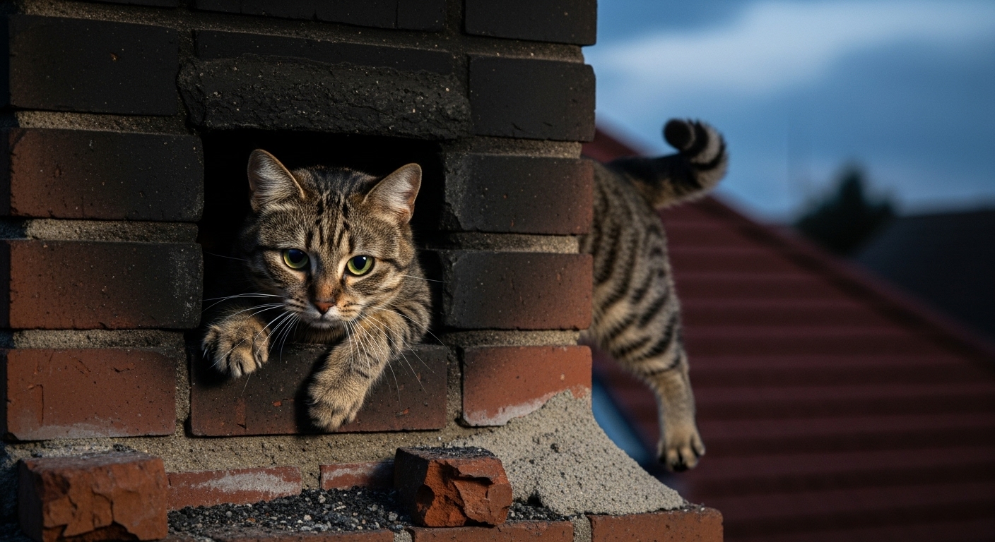 Может ли кошка залезть в дымоход?