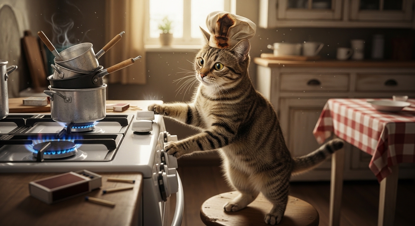 Может ли кошка зажечь печь?