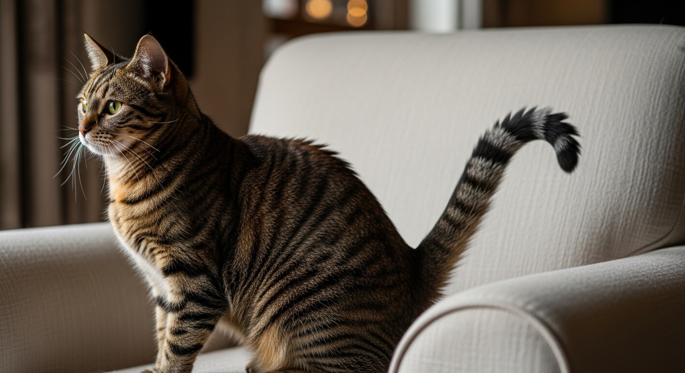 Почему кошки виляют хвостами?