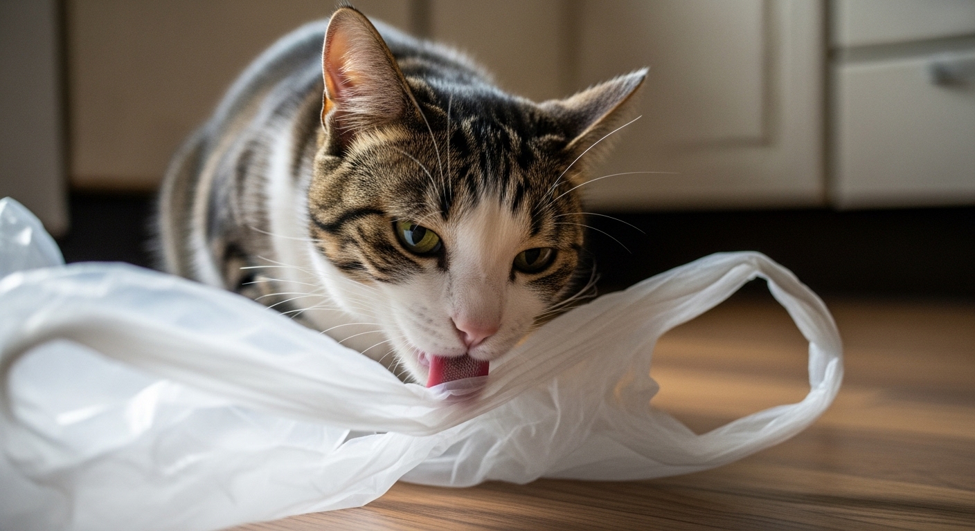 Вредно ли кошкам лизать полиэтиленовые пакеты?