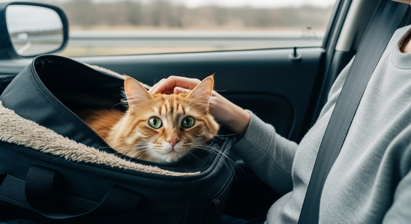 Как успокоить кошку в машине