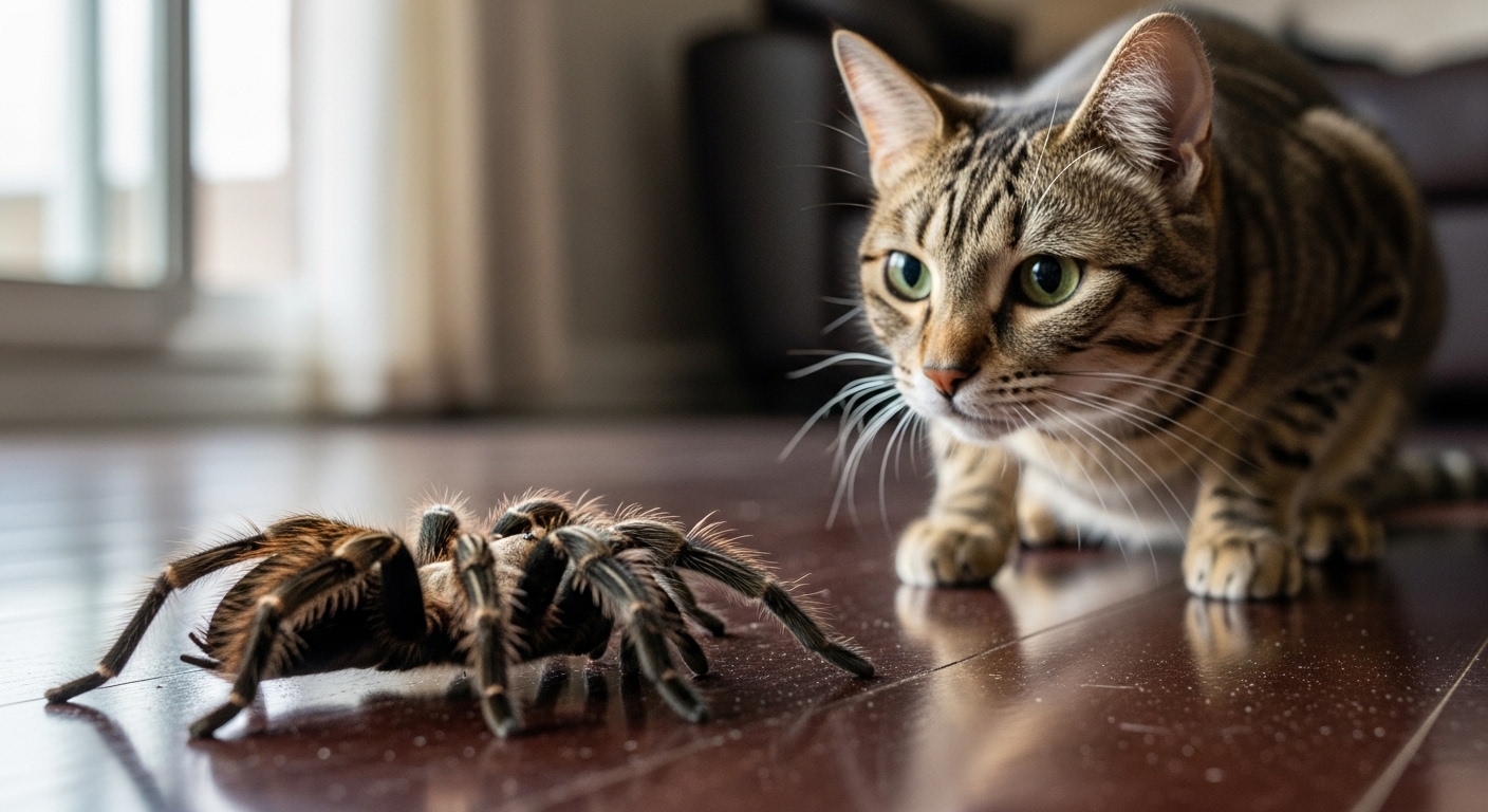 Может ли тарантул убить кошку?